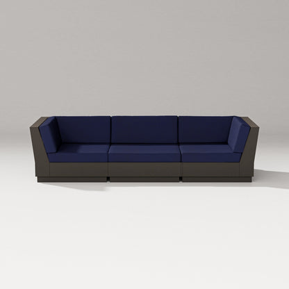 PW Designer Series Elevate Sofa Sectional in Vintage Coffee / Navy