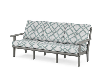 POLYWOOD® Mission Deep Seating Sofa in Slate Grey / Trellis Glacier Spa