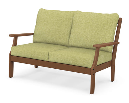 POLYWOOD® Braxton Deep Seating Loveseat in Teak / Chartreuse Boucle