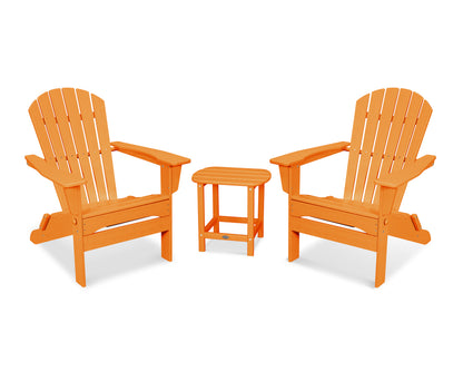 POLYWOOD® South Beach 3-Piece Folding Adirondack Set in Tangerine