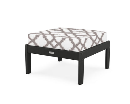 Country Living Cottage Deep Seating Ottoman in Black / Trellis Grey Mist