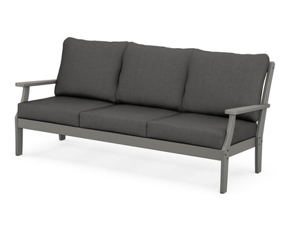 POLYWOOD® Braxton Deep Seating Sofa in Slate Grey / Spectrum Carbon