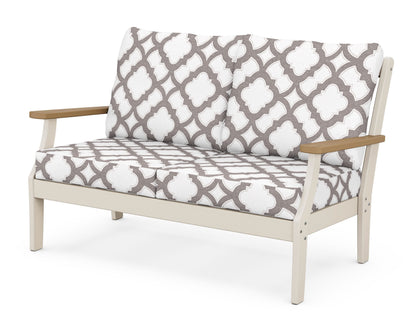 POLYWOOD® Braxton Deep Seating Loveseat in Sand / Natural / Trellis Grey Mist
