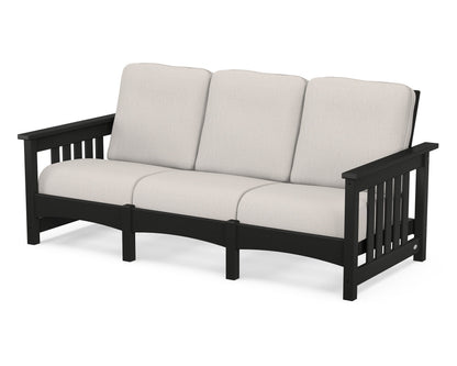 POLYWOOD® Club Mission Sofa in Black / Cast Ash
