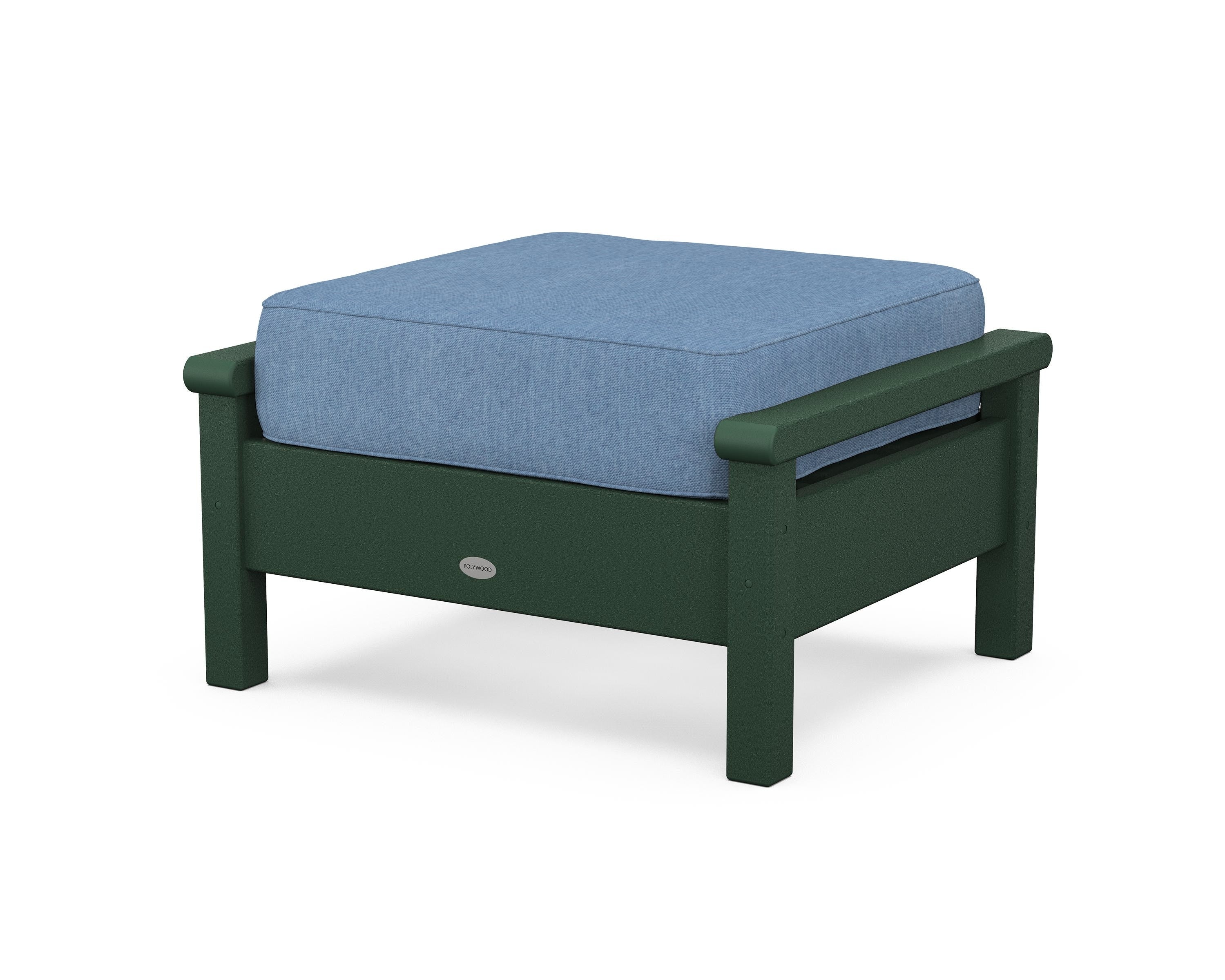 POLYWOOD® Harbour Deep Seating Ottoman in Green / Sky Blue