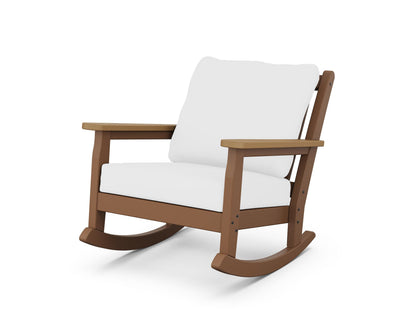 POLYWOOD® Chippendale Deep Seating Rocking Chair in Teak / Natural / Natural