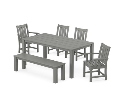 POLYWOOD® Oxford 6-Piece Parsons Dining Set with Bench in Slate Grey