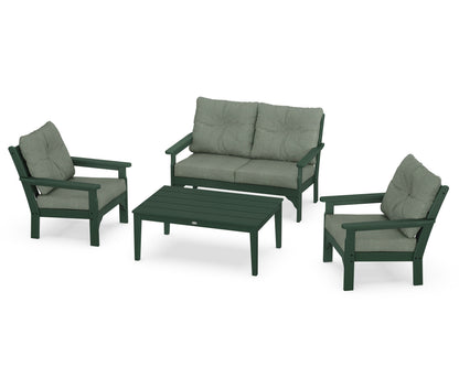 POLYWOOD® Vineyard 4-Piece Deep Seating Set in Green / Cast Sage