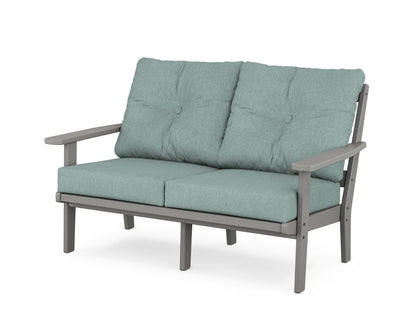 POLYWOOD® Prairie Deep Seating Loveseat in Slate Grey / Glacier Spa