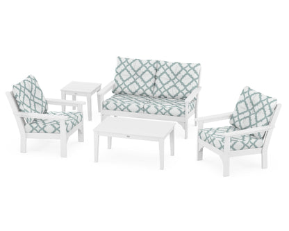 Vineyard 5 Piece Deep Seating Set - White
