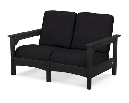 POLYWOOD® Club Loveseat in Black / Midnight Linen