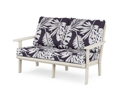 POLYWOOD® Oxford Deep Seating Loveseat in Sand / Leaf Navy