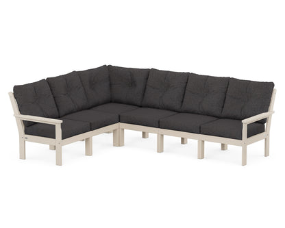 POLYWOOD® Vineyard 6-Piece Sectional in Sand / Ash Charcoal