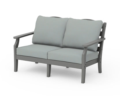 Draper James™ by  POLYWOOD® Savannah Deep Seating Loveseat in Slate Grey / Spa