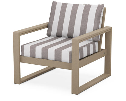 POLYWOOD® EDGE Club Chair in Vintage Sahara / Cabana Stripe Grey Mist