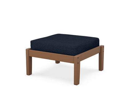 Unbranded Deep Seating Ottoman in Teak / Marine Indigo