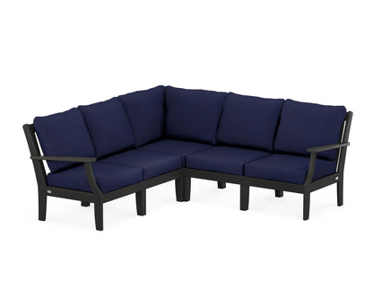 POLYWOOD® Braxton Modular 5-Piece Deep Seating Set in Black / Navy