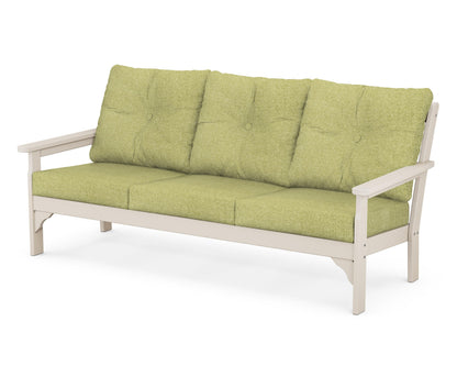 POLYWOOD® Vineyard Deep Seating Sofa in Sand / Chartreuse Boucle