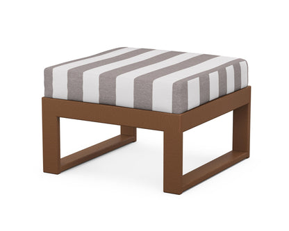Unbranded Modular Ottoman - Modern in Teak / Cabana Stripe Grey Mist