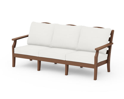 Draper James™ by  POLYWOOD® Savannah Deep Seating Sofa in Teak / Natural Linen
