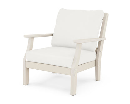 Martha Stewart by POLYWOOD® Chinoiserie Deep Seating Chair in Sand / Natural Linen