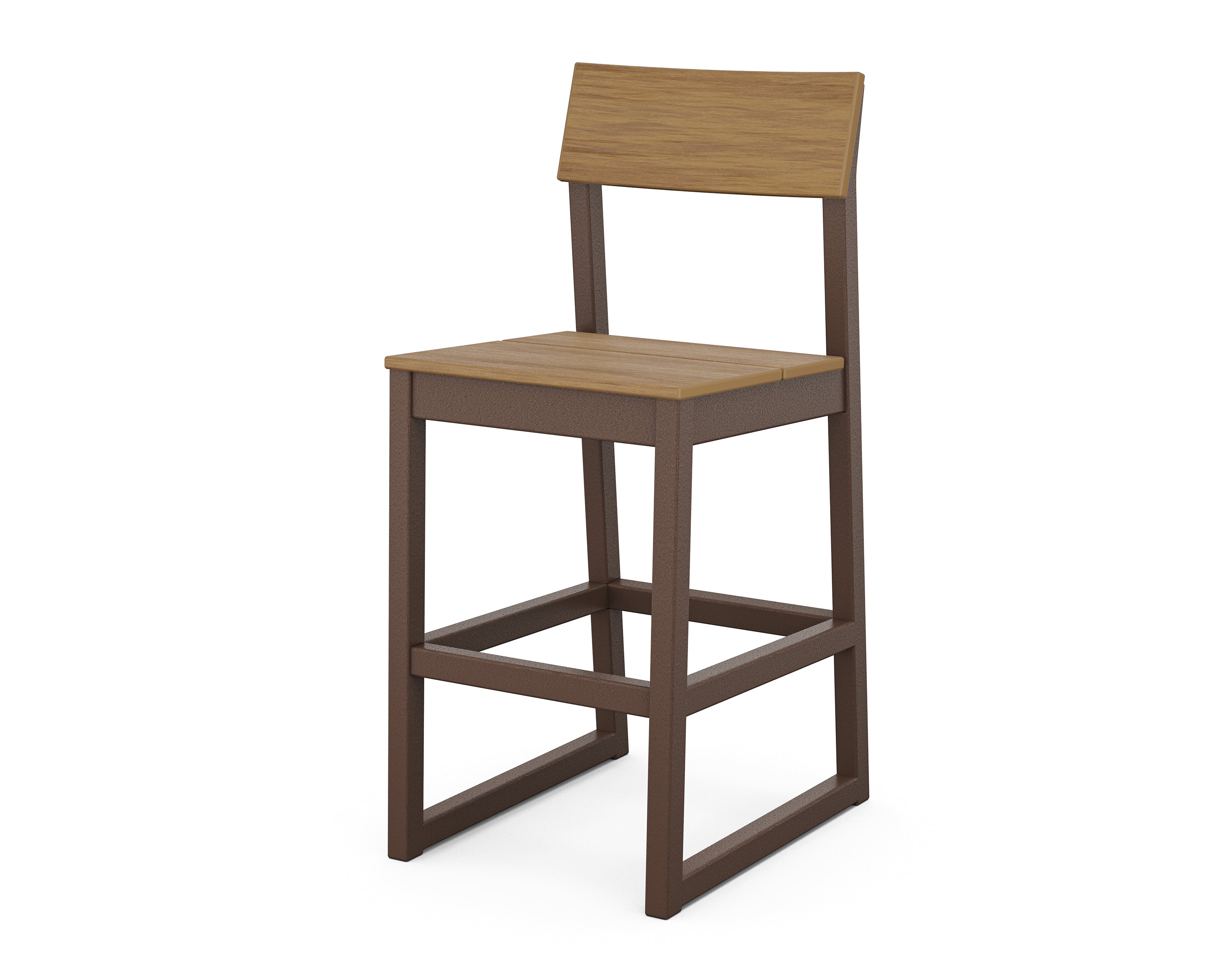 POLYWOOD® EDGE Bar Side Chair in Mahogany / Natural
