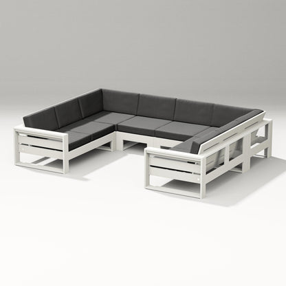 PW Designer Series Latitude U-Shaped Sectional in Vintage White / Spectrum Carbon