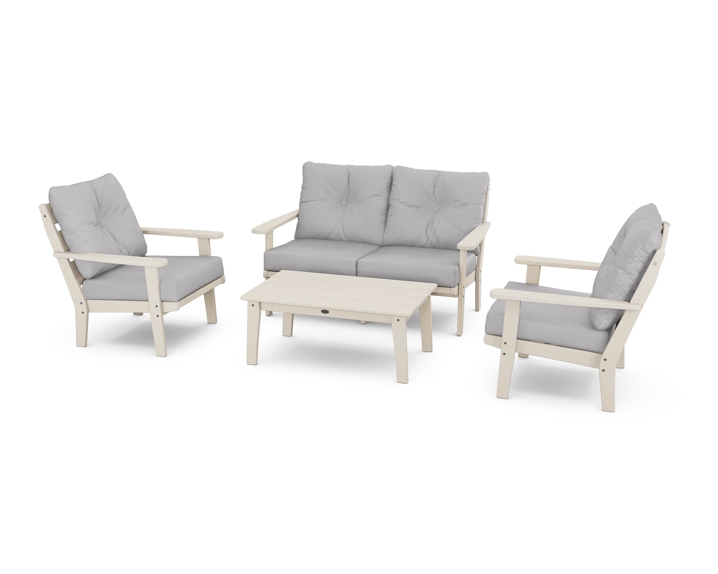 POLYWOOD® Lakeside 4-Piece Deep Seating Set in Sand / Granite