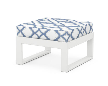 Unbranded Modular Ottoman - Modern in White / Trellis Sky Blue