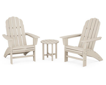 POLYWOOD® Vineyard 3-Piece Curveback Adirondack Set in Sand