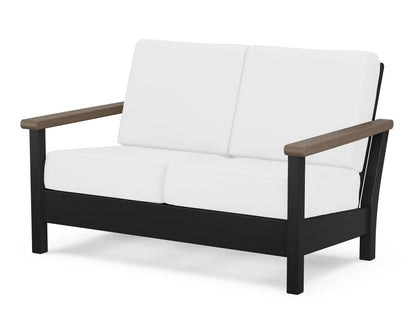 POLYWOOD® Harbour Deep Seating Loveseat in Black / Kona / Natural