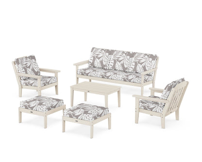 Country Living Cottage 6-Piece Lounge Sofa Set in Sand / Leaf Grey Mist