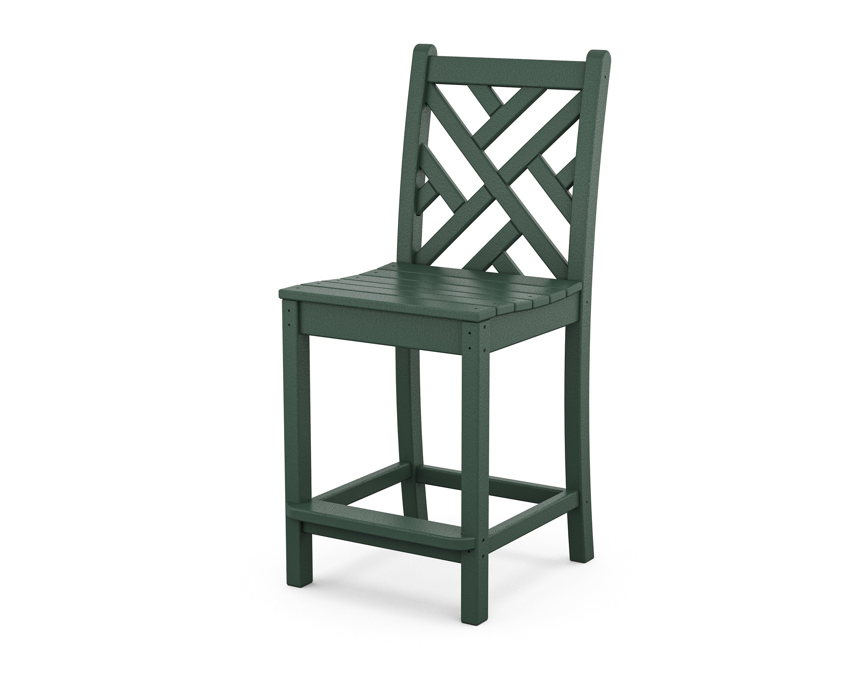 POLYWOOD® Chippendale Counter Side Chair in Green