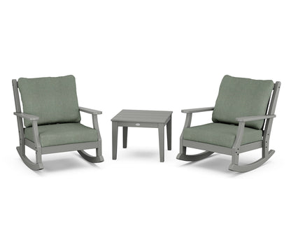 Country Living Wovendale 3-Piece Deep Seating Rocker Set in Slate Grey / Cast Sage
