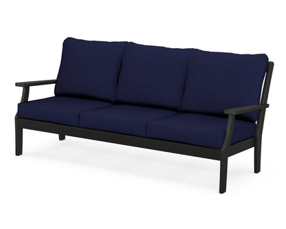 POLYWOOD® Braxton Deep Seating Sofa in Black / Navy