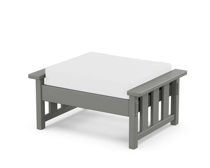 Martha Stewart by POLYWOOD® Acadia Deep Seating Ottoman in Slate Grey / Natural