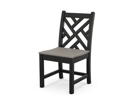 POLYWOOD® Chippendale Dining Side Chair in Black / Driftwood