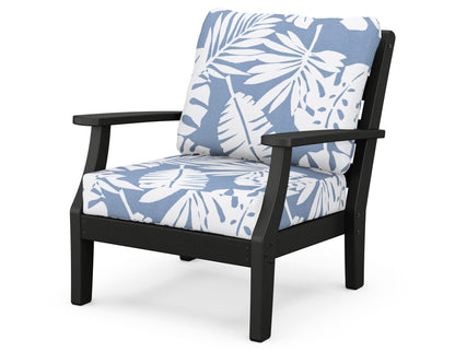 POLYWOOD® Chesapeake Deep Seating Chair in Black / Leaf Sky Blue