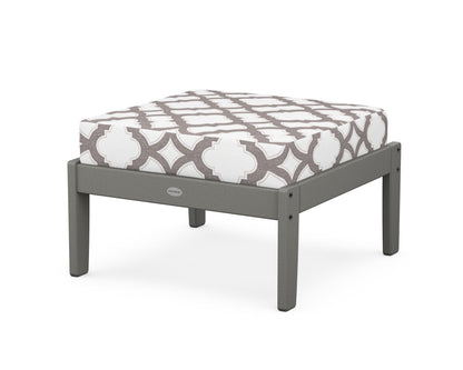 POLYWOOD® Braxton Deep Seating Ottoman in Slate Grey / Trellis Grey Mist