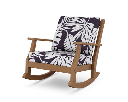 Country Living Wovendale Deep Seating Rocking Chair in Teak / Leaf Navy