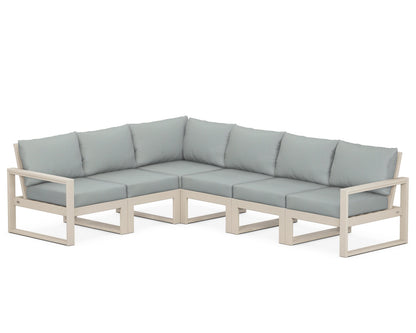 POLYWOOD® EDGE 6-Piece Modular Deep Seating Set in Sand / Spa