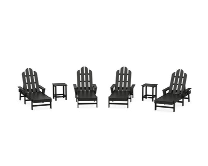 POLYWOOD® Long Island Chaise 6-Piece Set in Black