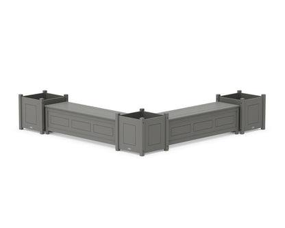 Country Living 60" Country Living L- Shaped Planter Storage Bench Corner Set- Large in Slate Grey