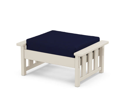 Martha Stewart by POLYWOOD® Acadia Deep Seating Ottoman in Sand / Navy