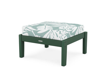 Martha Stewart by POLYWOOD® Chinoiserie Deep Seating Ottoman in Green / Leaf Glacier Spa