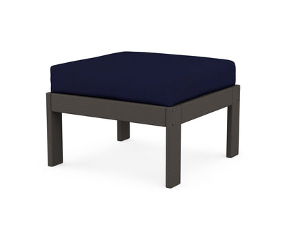 POLYWOOD® Vineyard Modular Ottoman in Vintage Coffee / Navy