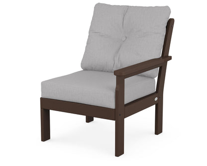 POLYWOOD® Vineyard Modular Right Arm Chair in Mahogany / Granite