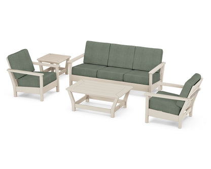 POLYWOOD® Harbour 5-Piece Deep Seating Set in Sand / Cast Sage