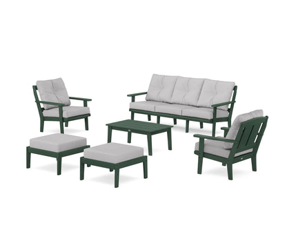 POLYWOOD® Mission 6-Piece Lounge Sofa Set in Green / Granite