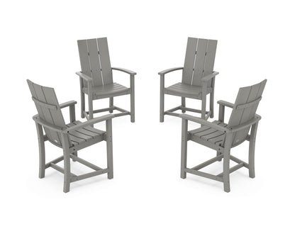 POLYWOOD® Modern 4-Piece Upright Adirondack Conversation Set in Slate Grey